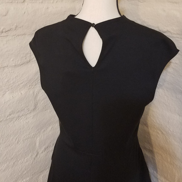 New York & Company NYC Black Dress Sleeveless Cap Sleeve Pockets Cotton Medium - Picture 6 of 8